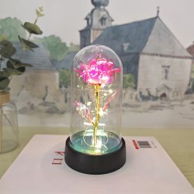 Glass Cover Small Night Lamp (Option: Rose Red Warm Lamp)