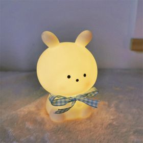 Cartoon Luminous Night Market Stall Led Small Night Lamp Christmas Gift (Option: Big Head Rabbit White Blue)