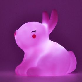 Luminous Toys, Children's Room LED Lights, Bedside Lamp Decorations, Enamel New Creative Gifts (Option: Rabbit pink)