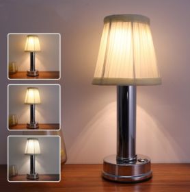 Led Rechargeable Desk Lamp Eye Protection Atmosphere (Option: Warm White Light-Chrome-USB)