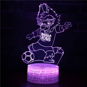 Led Small Night Lamp Football Player Colorful Touch Ambience Light (Option: Crack Base Colorful Touch-ZB 425)