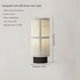 Japanese Style Quiet Style Bed Breakfast Living Room Sofa Edge Study Bedroom Table Lamp (Option: Three Color Light-220V US)