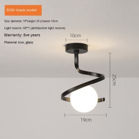 Aisle Corridor Simple Modern Creative Balcony Ceiling Lamp (Option: 3030 Black-Three Colors 9W)