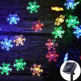 LED Solar Snowflake Light String Garden Christmas Tree Decoration (Option: Color snowflakes-12meters 100lights with eigh)