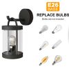 Inowel Lights Wall Light Outdoor Lantern E26 Bulb (Not Include) Wall Mount Hang Lamp Wall Sconce Lighting 32335