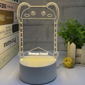 3d Small Night Lamp Desktop Luminous Note Board (Option: Dog's Paw Blank Board-Usb Touch Colorful)