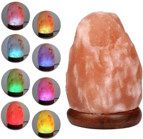 Crystal Salt USB Natural Colorful Color Changing Warm White Led Mineral Small Night Lamp (Option: LED Colorful Color Changing-Pink Crystal Salt)