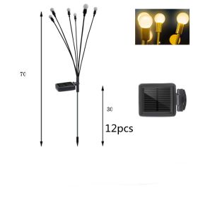 Simulation Firefly Solar Light Outdoor Garden Decoration Lawn Landscape Lamp Xmas Decor Solar LED Lights Outdoor Garden Lights (Option: Warm light-12PCS)