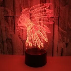 3d Small Night Lamp Creative Usb Colorful Gradient (Option: Indians-Cracked Base)