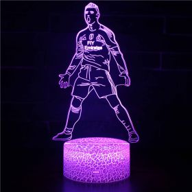 Led Small Night Lamp Football Player Colorful Touch Ambience Light (Option: Crack Base Touch 16 Colors-ZB 417)