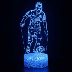 Led Small Night Lamp Football Player Colorful Touch Ambience Light (Option: White Base Colorful Touch-ZB 1183)