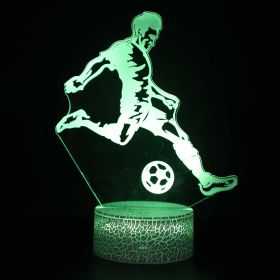 Led Small Night Lamp Football Player Colorful Touch Ambience Light (Option: Black Base Colorful Touch-ZB 934)