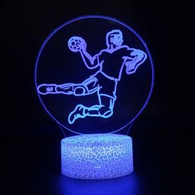 Led Small Night Lamp Football Player Colorful Touch Ambience Light (Option: Black Base Touch Timing-ZB 763)