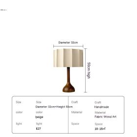 Japanese-style Solid Wood Table Lamp For Living Room (Option: Three Color Light Source-Table Lamp-EU)